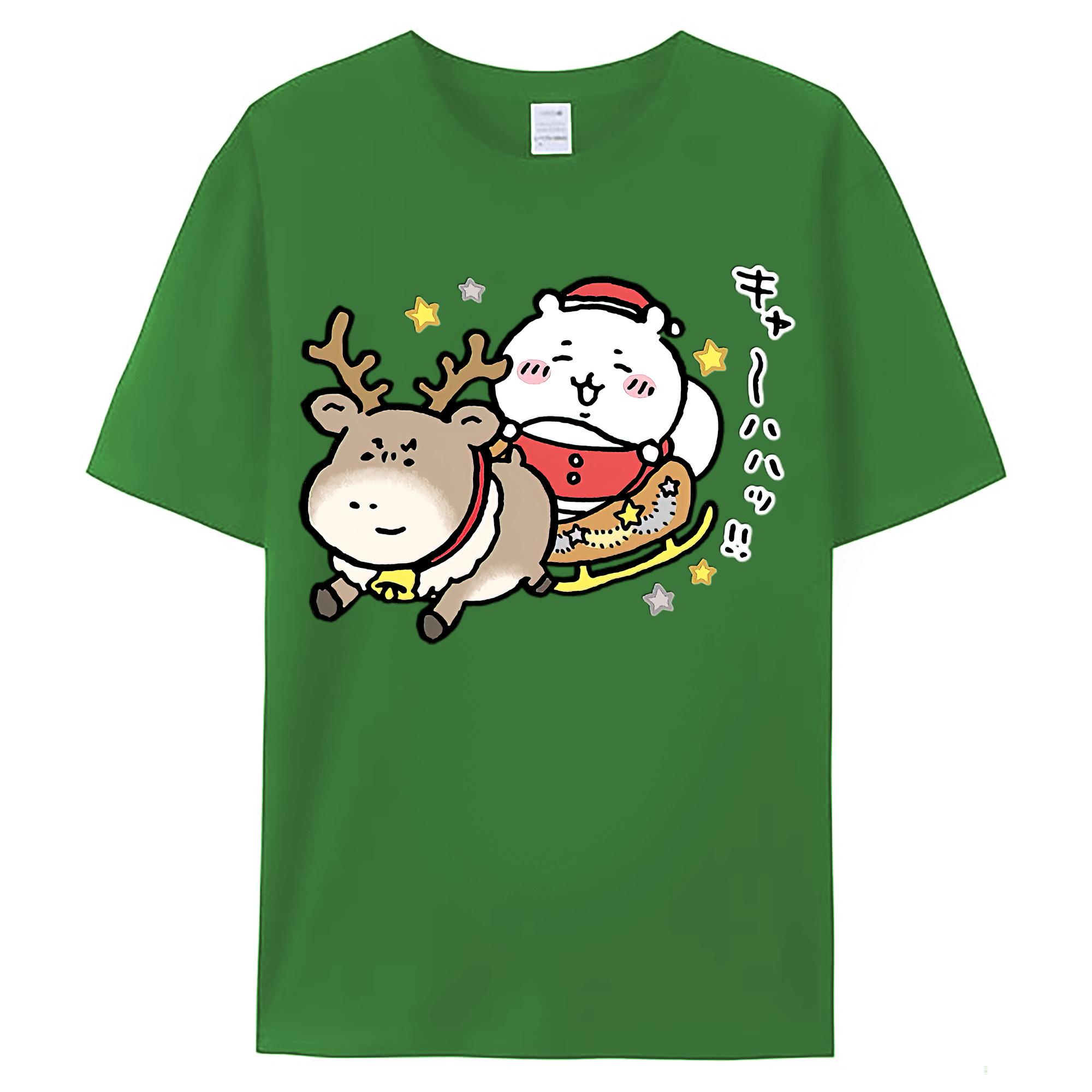 （画像用） ちいかわ ちいかわ Chii-kawa chiikawa レディースカジュアルプリントTシャツ（綿100％）